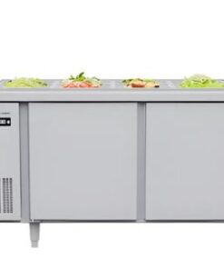 Tủ bàn salad Icymax 2 cánh inox 1500x750 ISR-2S157