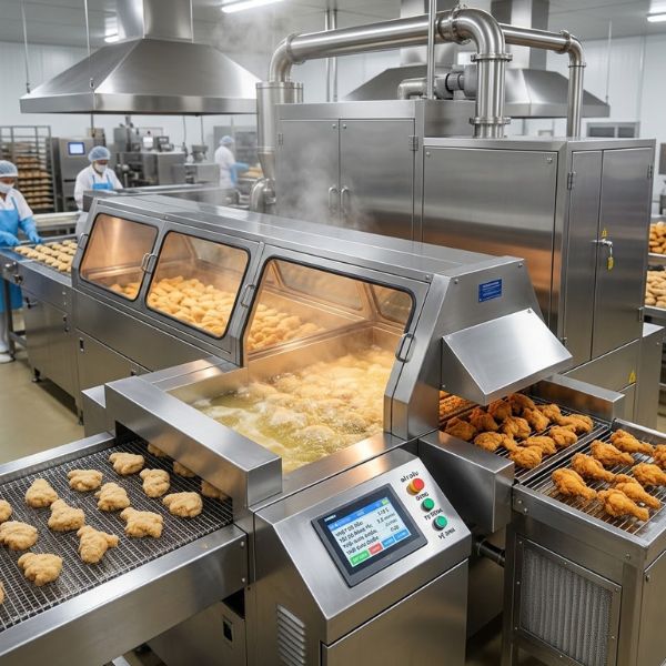 máy chiên ngập dầu công nghiệp