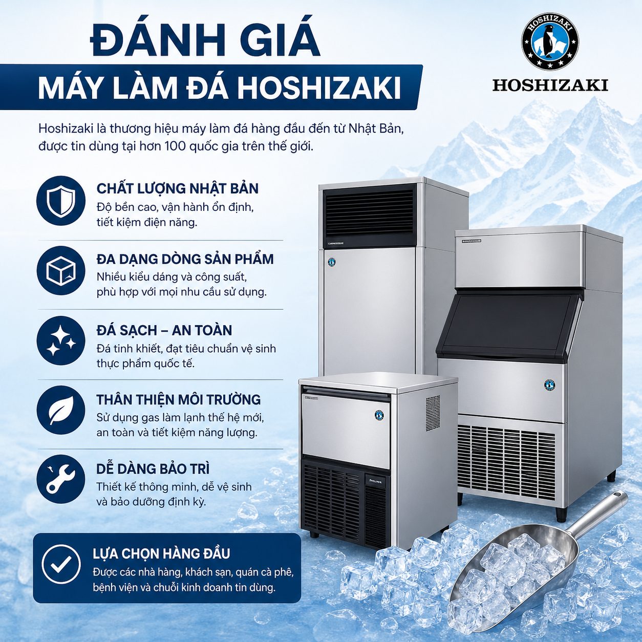 ĐÁNH GIÁ MÁY LÀM ĐÁ HOSHIZAKI